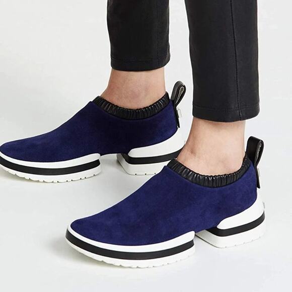 Stuart Weitzman SW-615 Suede Slip On Sneaker - Picture 1 of 11